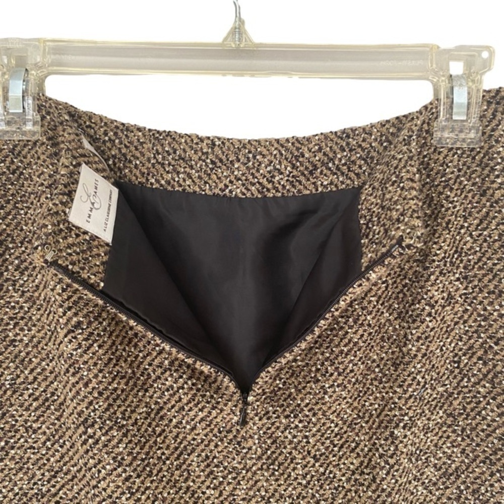 EMMA & JAMES Liz Claiborne Tweed Skirt and Jacket Suit Tan Black Women Size 8 - Picture 15 of 16